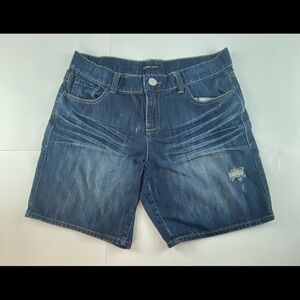 New York & co women denim jean blue distress medium